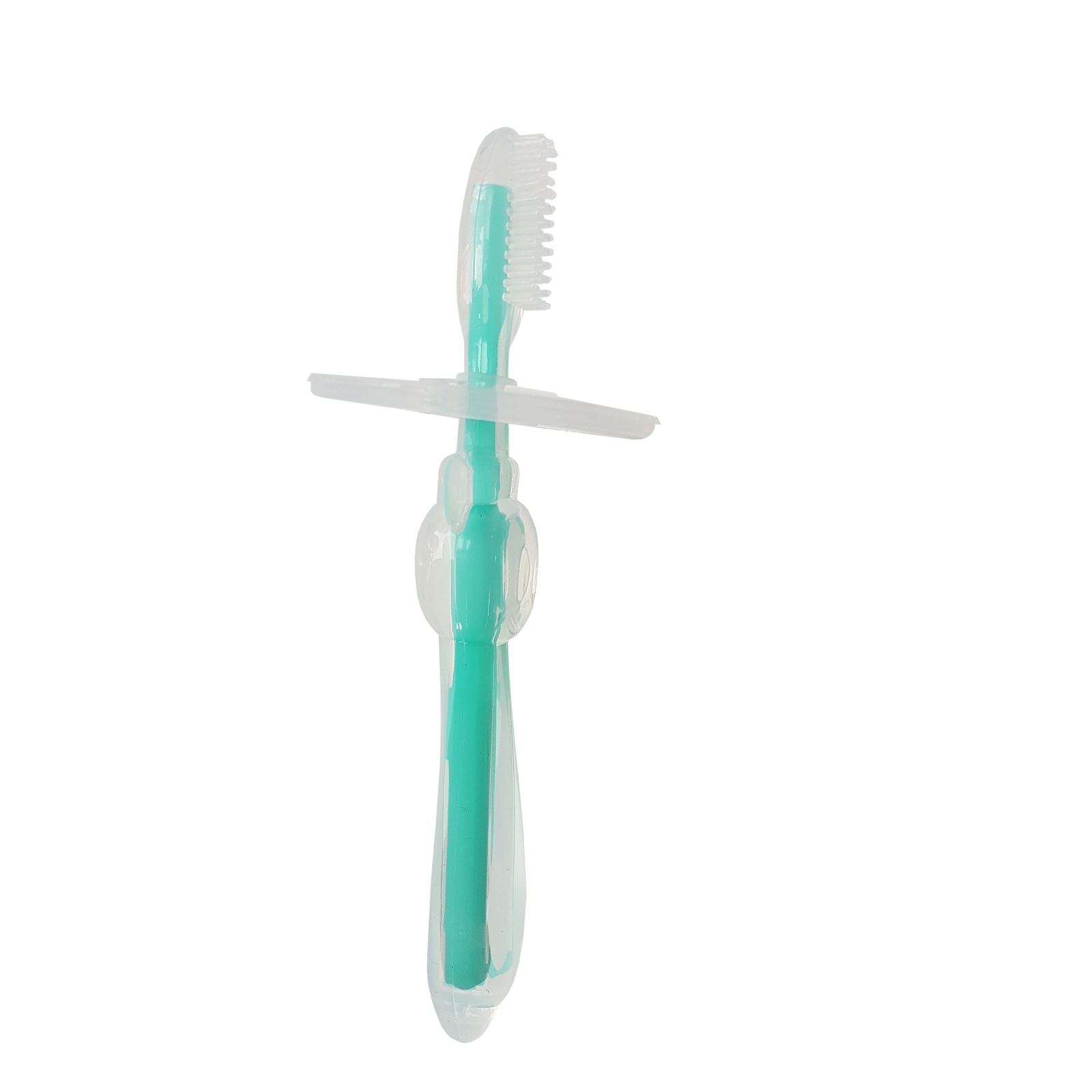 фото Прорезыватель UVITON Силиконовая зубная щеточка-массажер "Первые зубки" бирюзовый