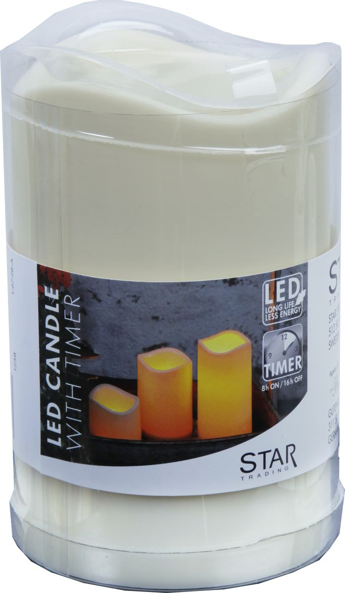 фото Свеча декоративная LED Star Trading Сandle Plastic, 067-28, бежевый, 11,5 см