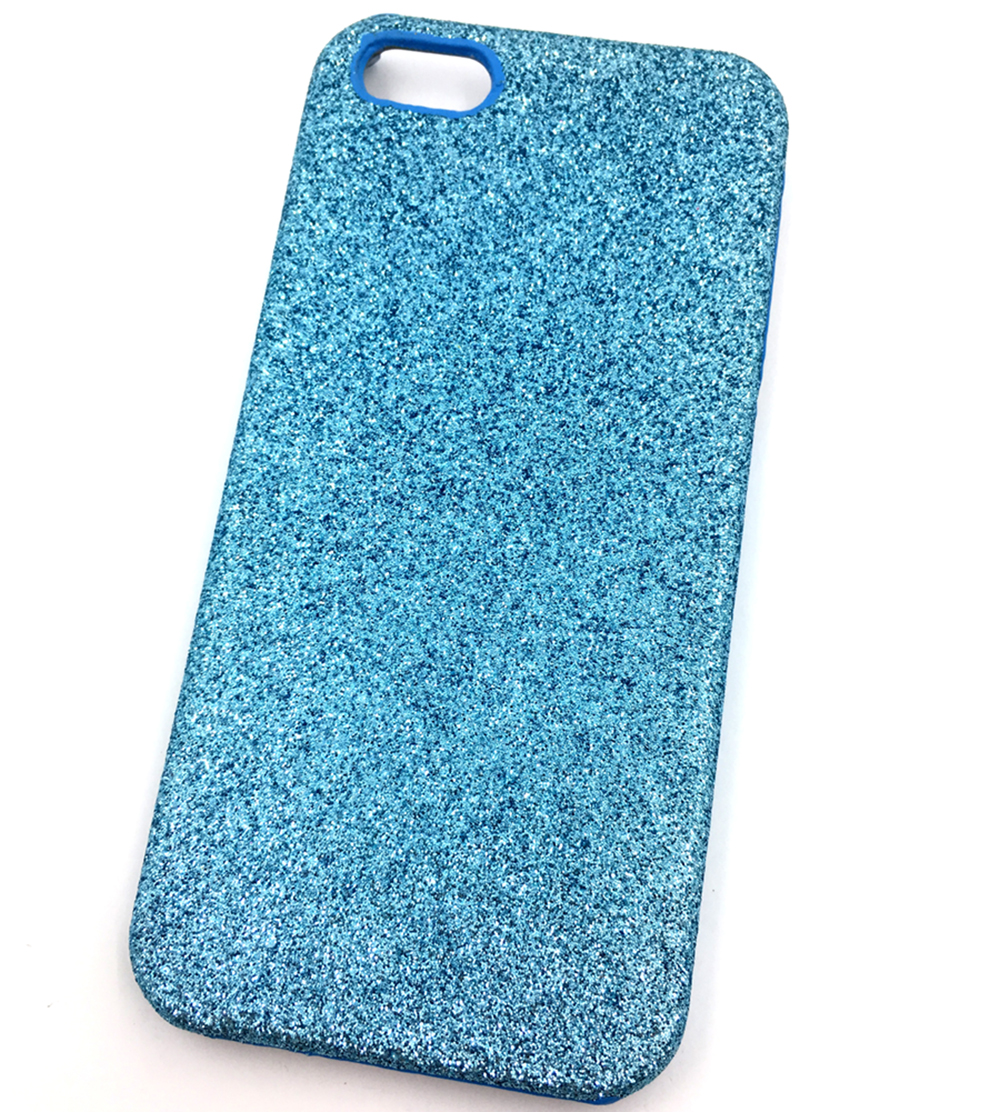 Чехол для сотового телефона Мобильная мода iPhone 5/SE Накладка пластиковая с блестками, синий