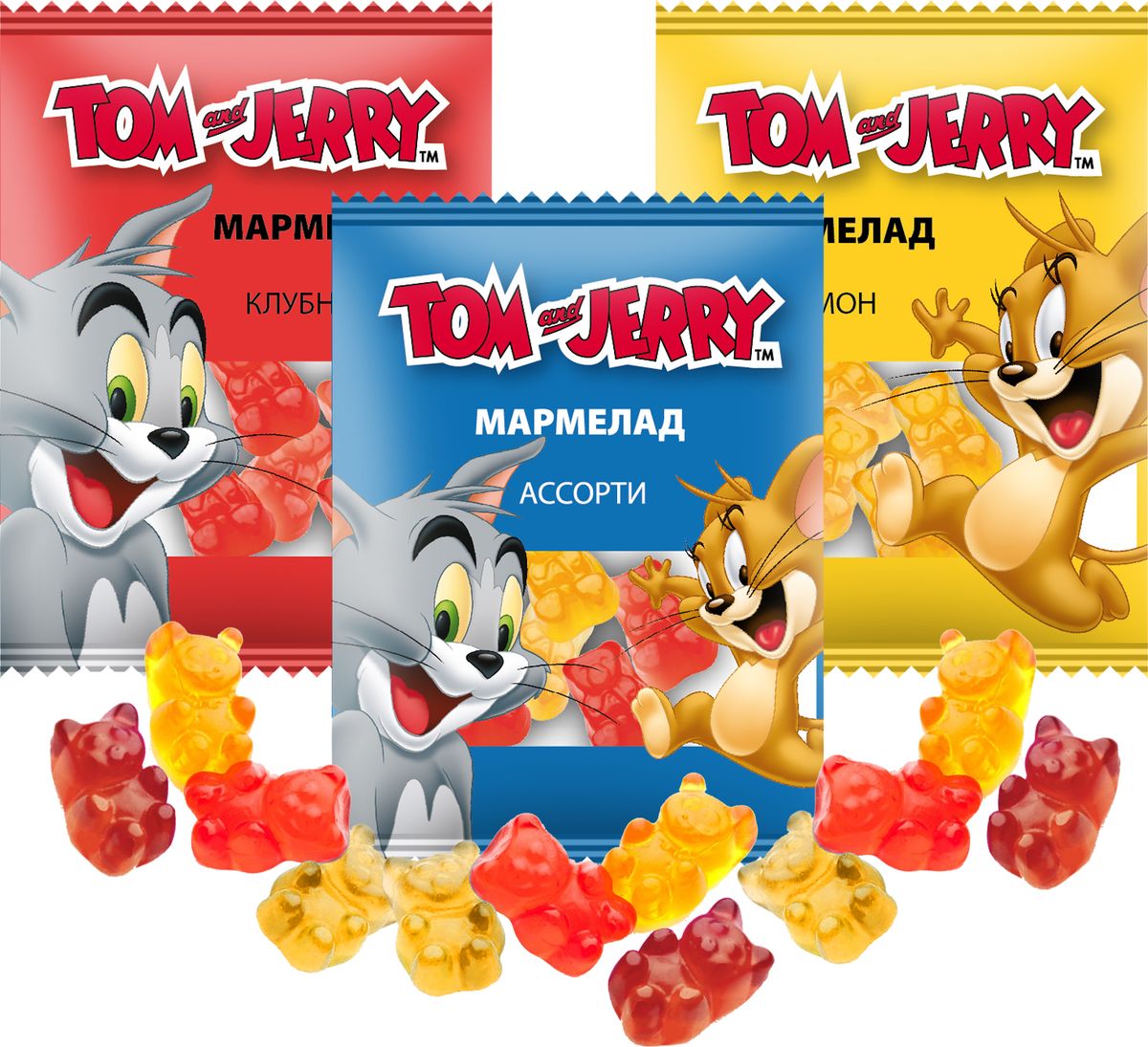 фото Жевательный мармелад Tom and Jerry Микс вкусов, 48 шт по 10 г