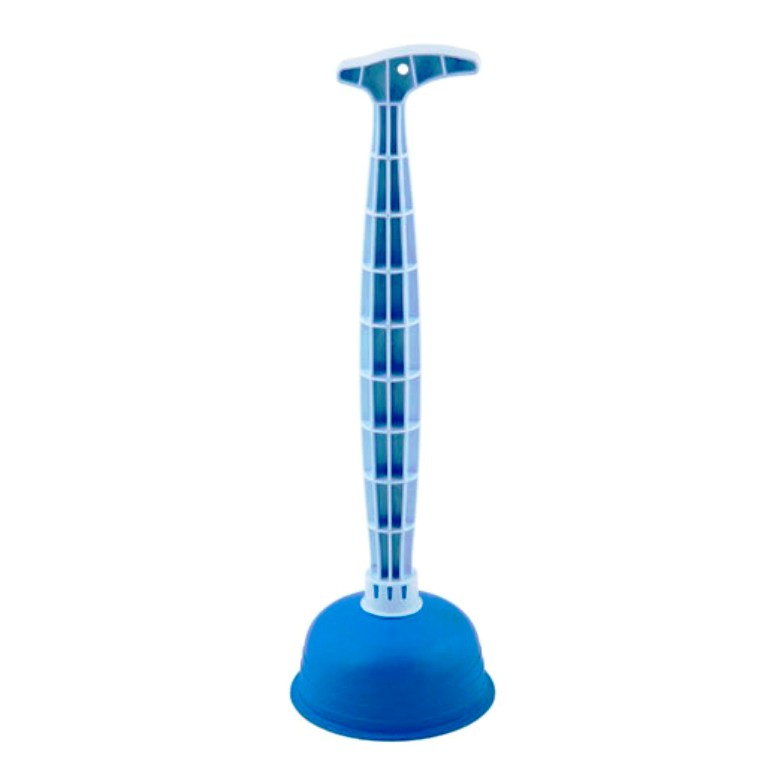 фото Вантуз для прочистки труб от засора (ванна, раковина, рукомойник, душ, душевая кабина) ПРЕМИУМ, голубой, высота 43 см, Полимербыт