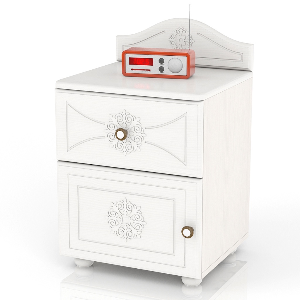 фото Тумба прикроватная Мебельный Двор Онега ТП-1 с дверкой и ящиком, цвет белый