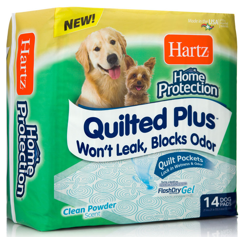 фото Одноразовая пеленка для собак Hartz Quilted Plus Dog Pads, H15703, с простежкой, 53 х 53 см, 14 шт