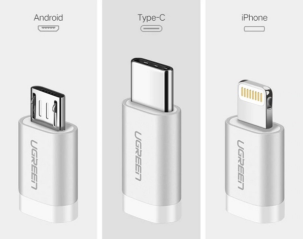 фото Кабель Ugreen 3-в-1 USB Cable with Mfi Certificated Lightning 1.0M (белый)