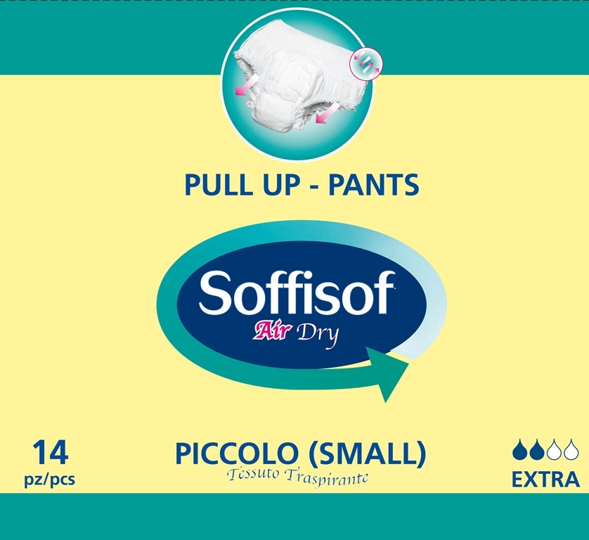 Подгузники-трусики (Soffisof Pants Pull Up Diapers Extra size S); 14 шт. Произведено в Италии.