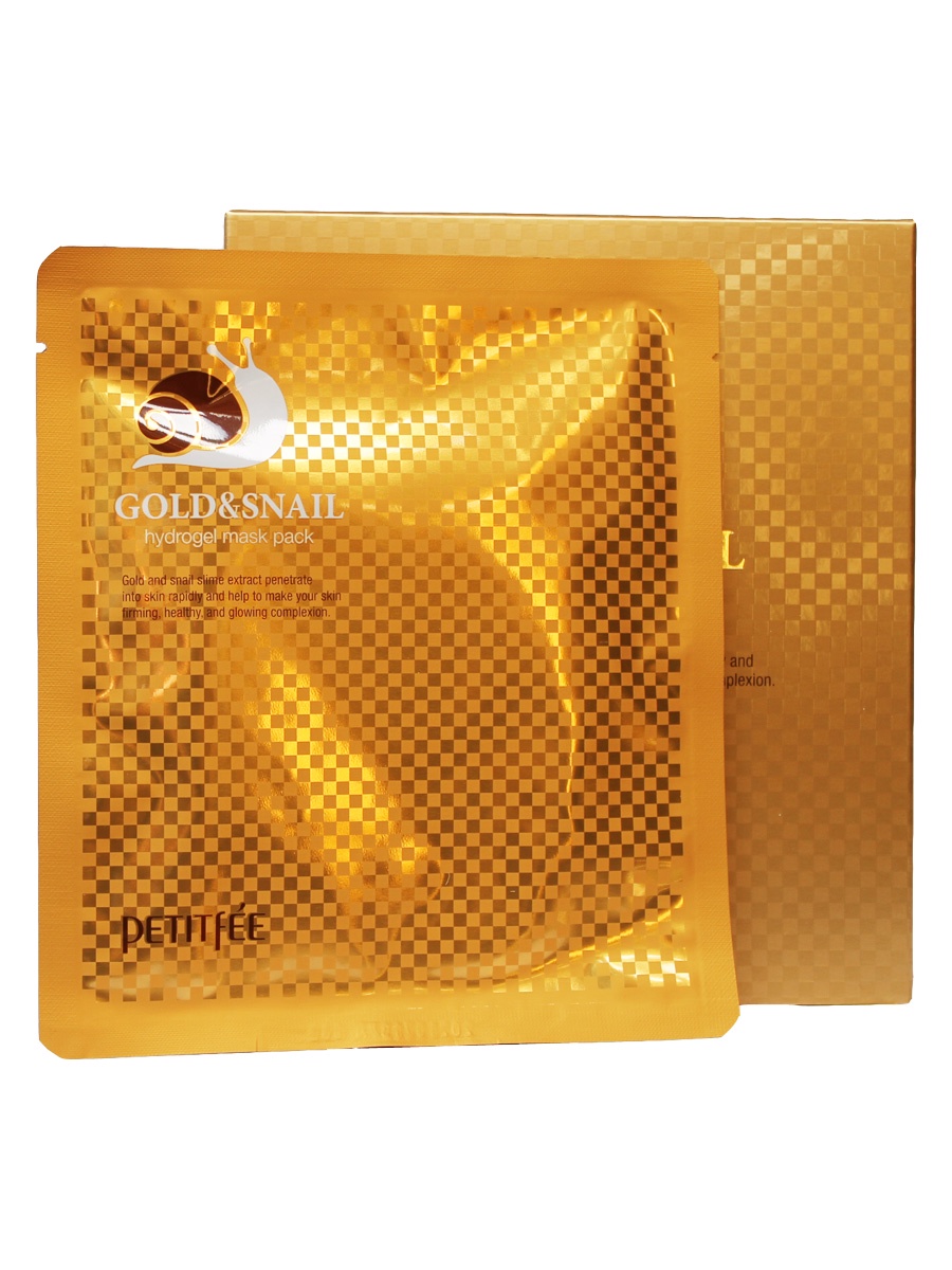 фото Маска косметическая Petitfee  Гидрогелевая для лица с муцином улитки Gold & Snail Hydrogel Mask