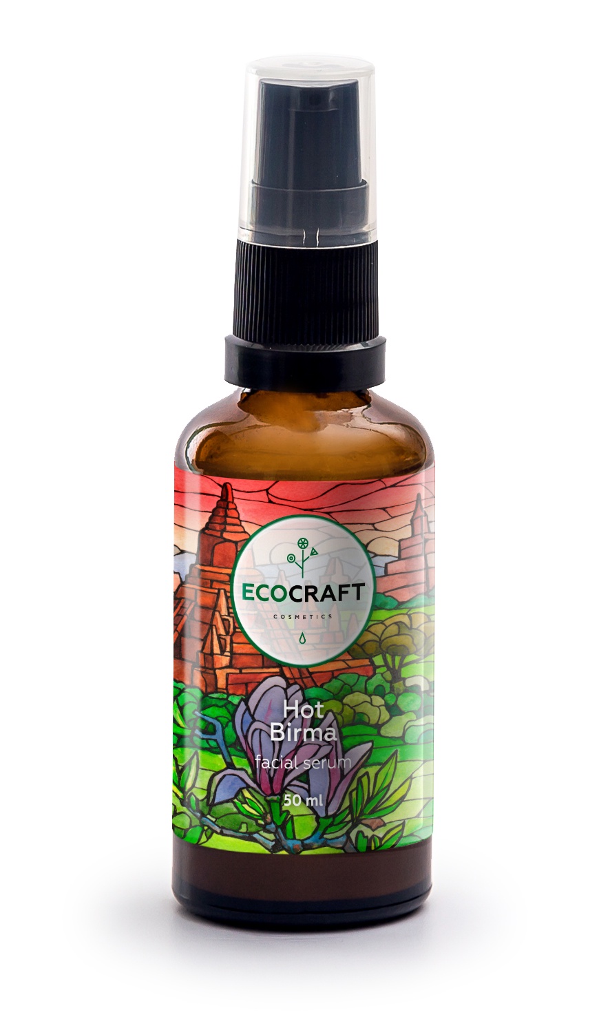 фото Сыворотка для лица ECOCRAFT Cosmetics Серум для лица для сухой и нормальной кожи с витаминами Е, С и гиалуроновой кислотой "Hot Birma" Горячая Бирма, 50 мл