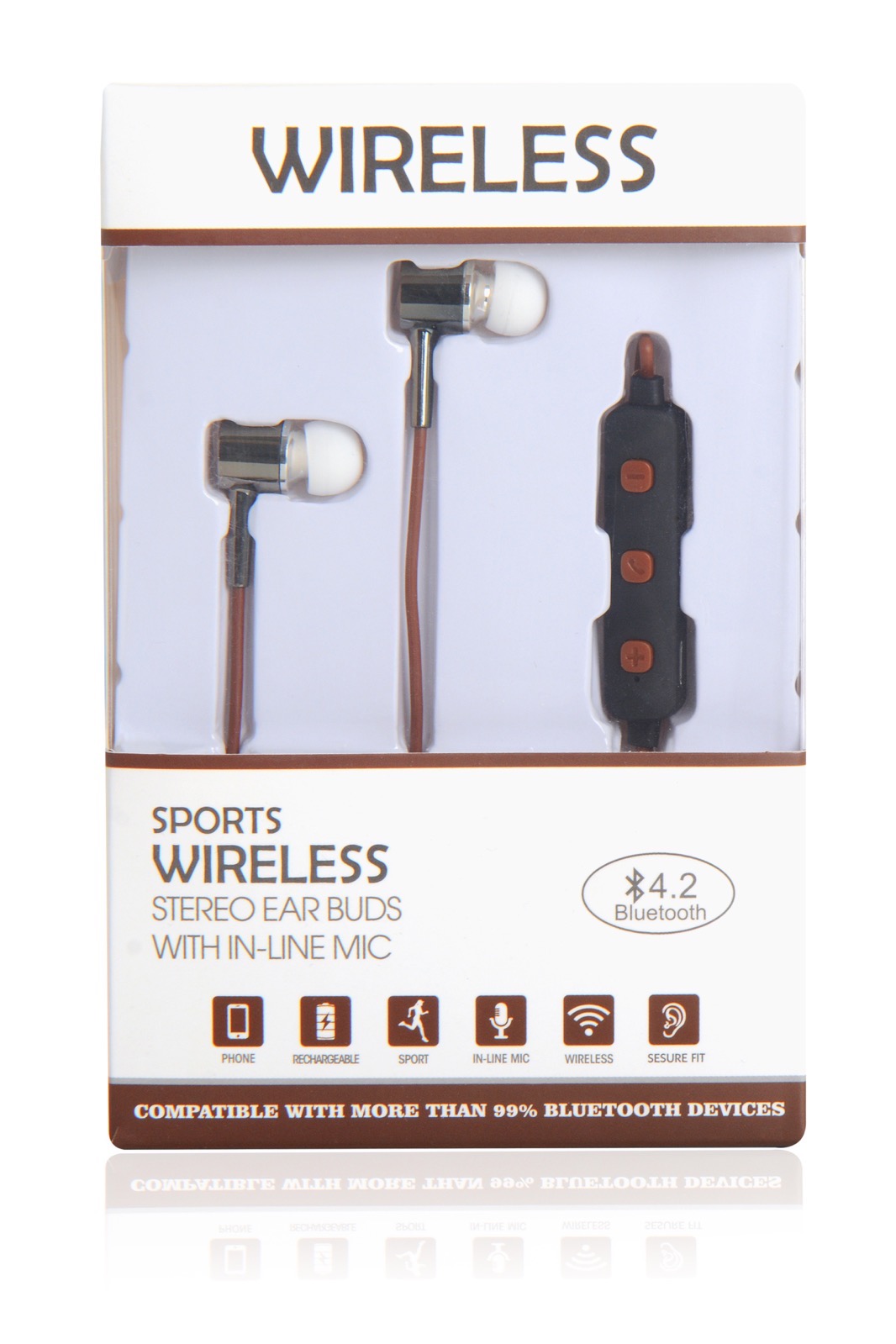 фото Беспроводные наушники iNeez Wireless Sport Stereo, коричневый