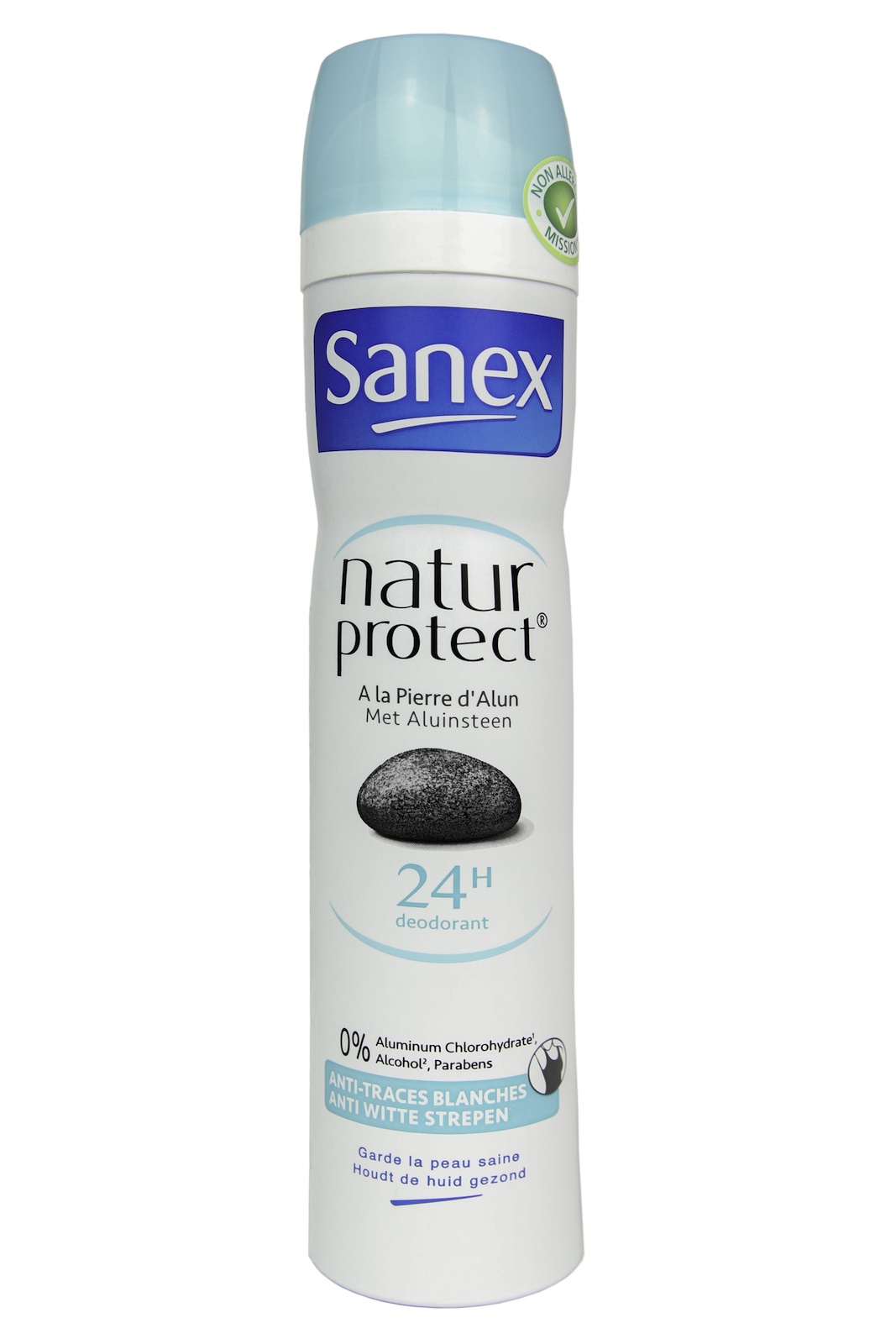 фото Дезодорант Sanex Натуральный дезодорант-спрей Natur Protect против белых следов с квасцовым камнем (алунитом) без алюминия 200мл Франция