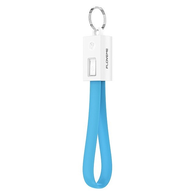 Кабель Floveme Плоский micro-USB кабель-брелок, синий