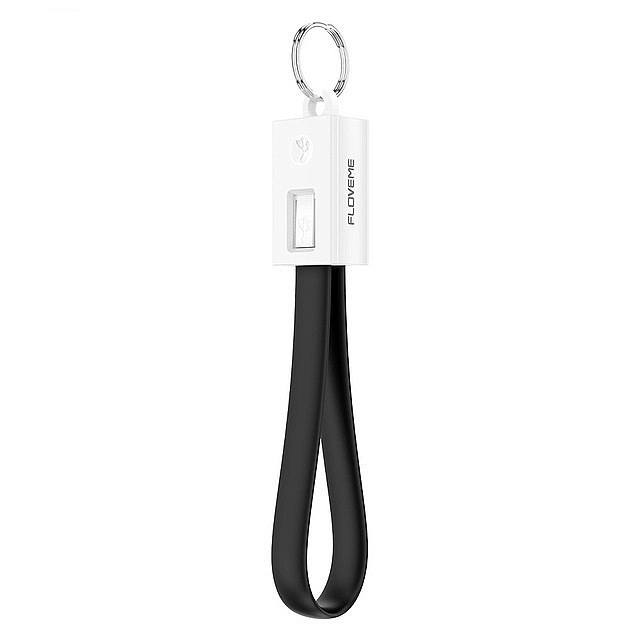 Кабель Floveme Плоский micro-USB кабель-брелок, черный