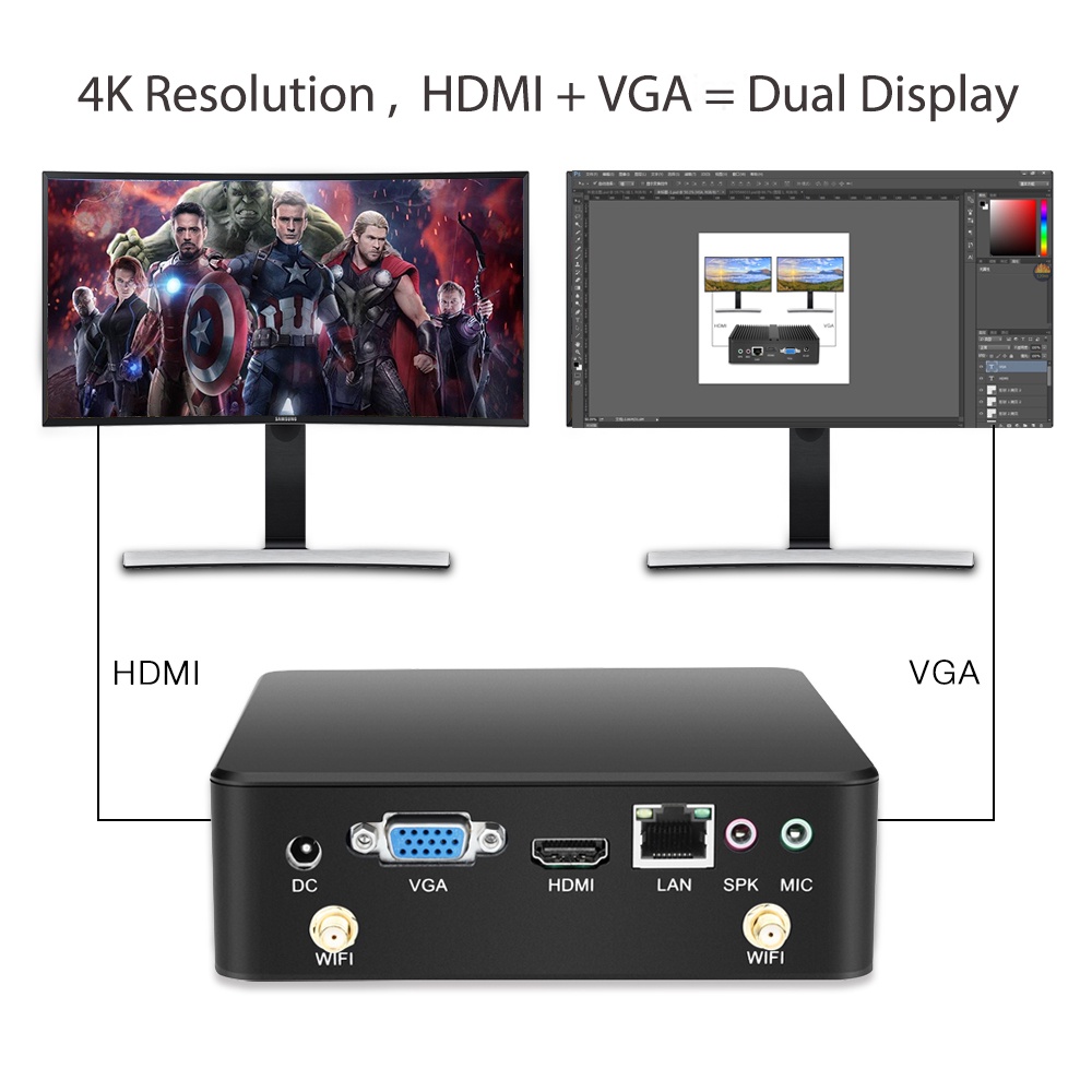 фото Мини ПК ONZO X35 i7 6500U HD Graphics 520 4K HDMI Barebone no WIFI