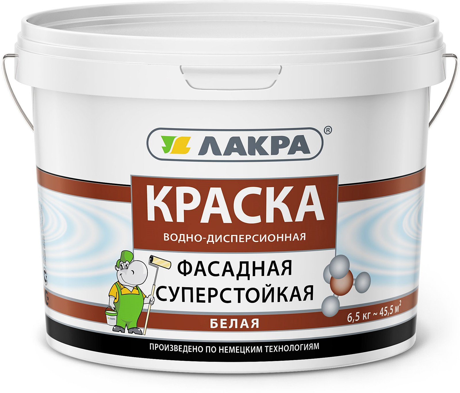 фото Краска Лакра, фасадная, белый, 6,5 кг