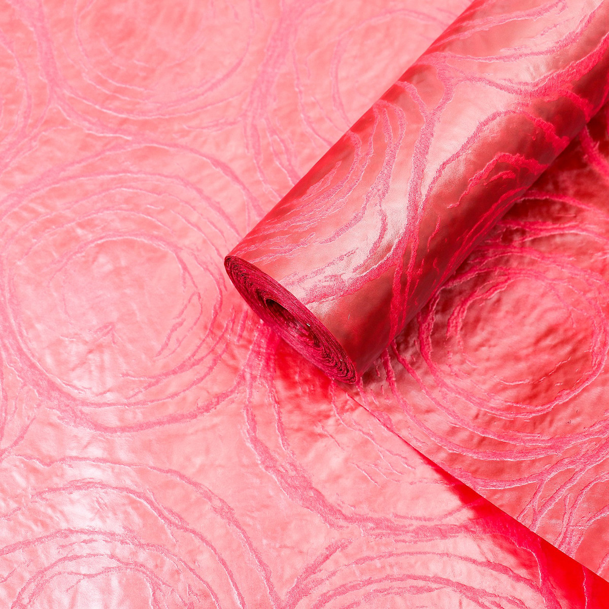 фото Фетр 3D Розы, ламинированный, бордовый, 0,5 х 10 м Ооо "крафтдеко"