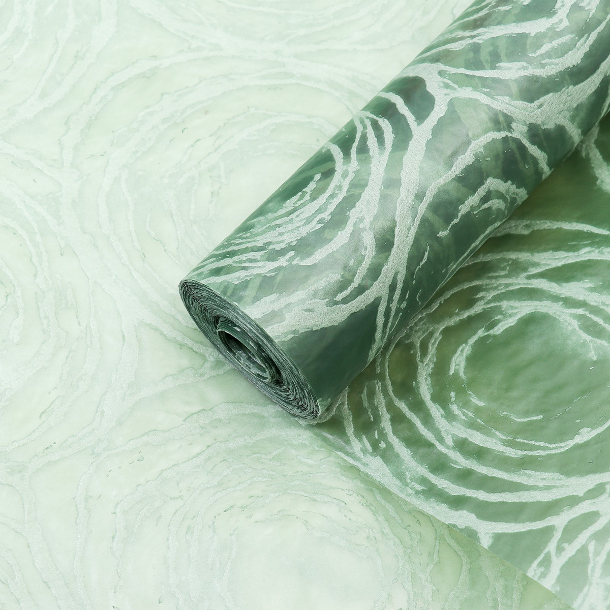 фото Фетр 3D Розы, ламинированный, зеленый, 0,5 х 10 м Ооо "крафтдеко"