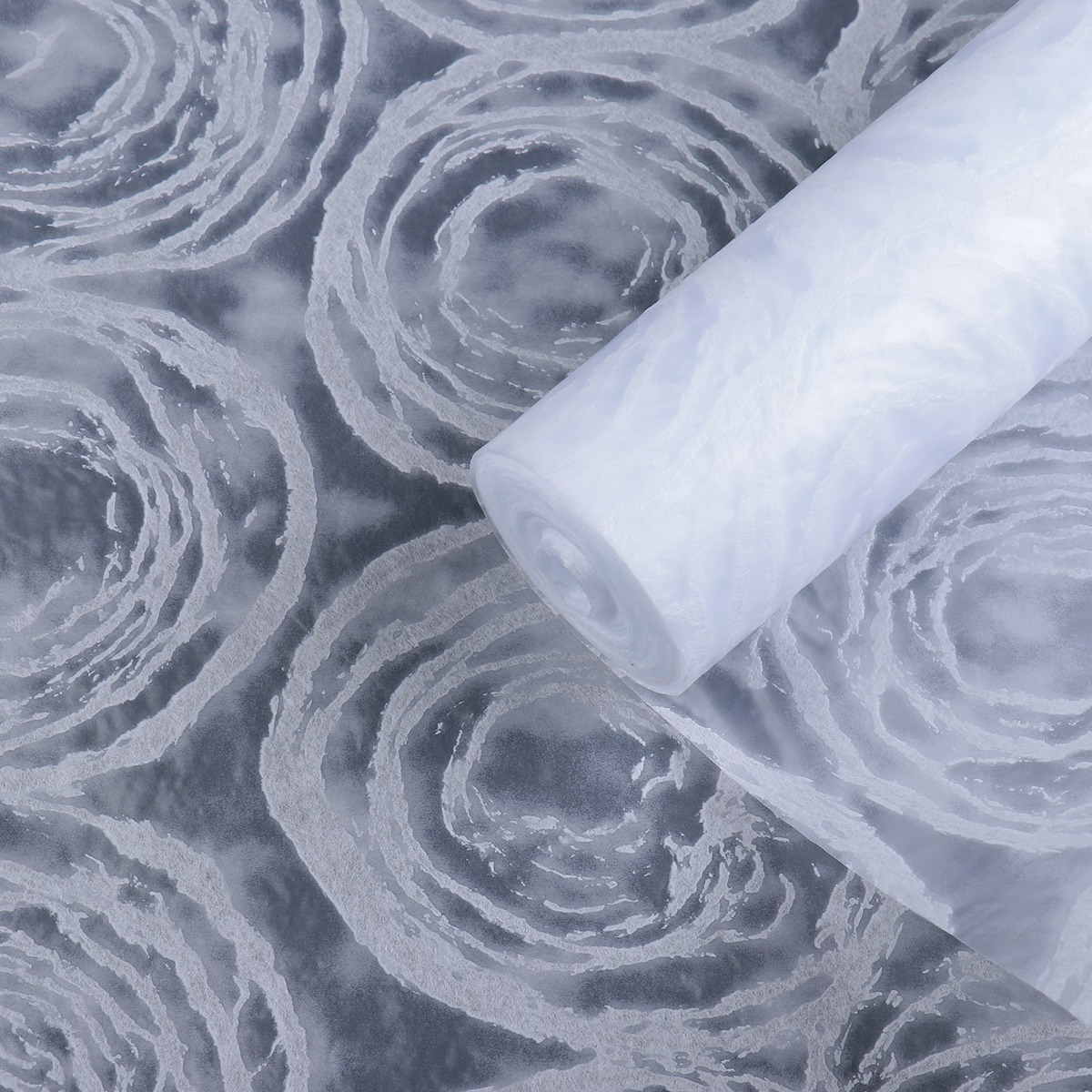 фото Фетр 3D Розы, ламинированный, белый, 0,5 х 10 м Ооо "крафтдеко"
