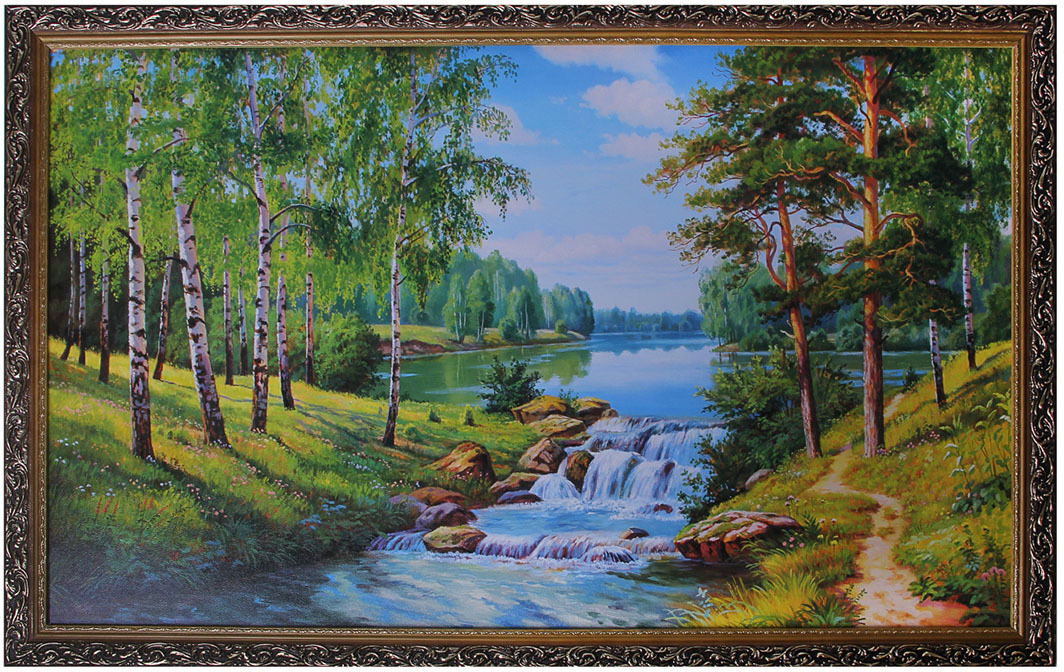 фото Картина Лесная река, 1075644, 67 х 107 см