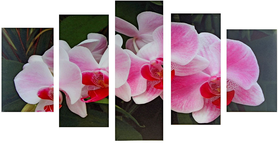 фото Картина Художественная мастерская Палитра "Орхидеи на ветке", модульная, 1165979, 72 х 125 см Художественная мастерская «палитра»