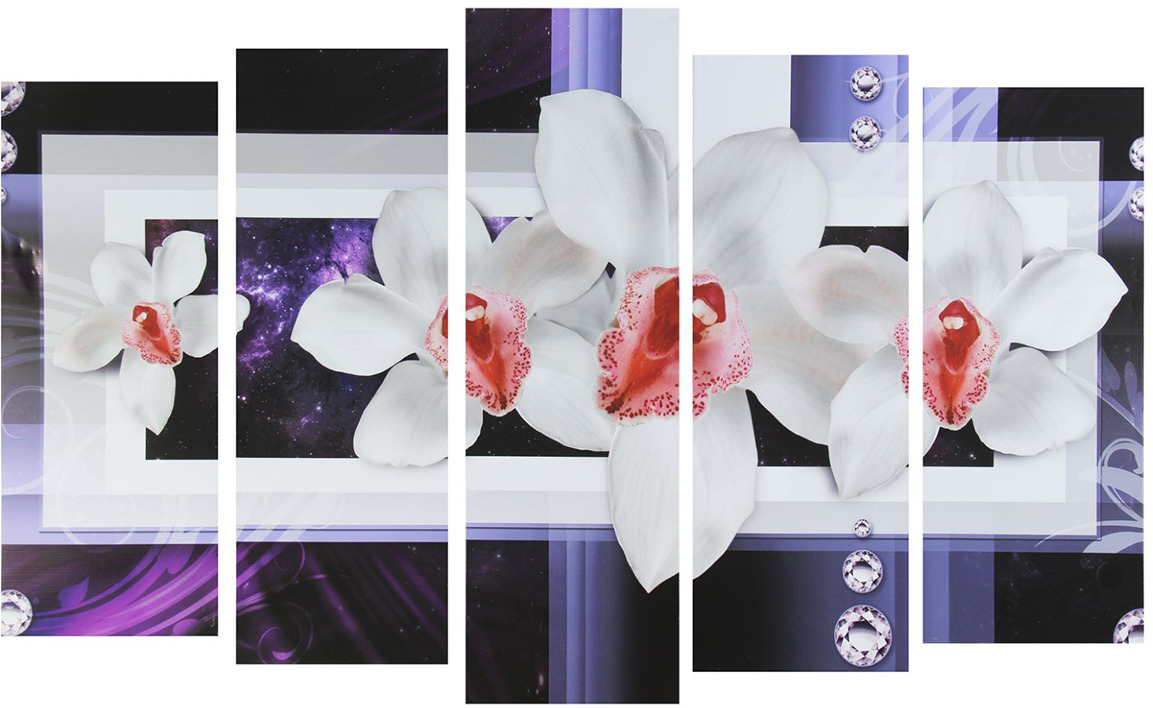 фото Картина Topposters Белые цветы, модульная, 1574686, 125 х 80 см
