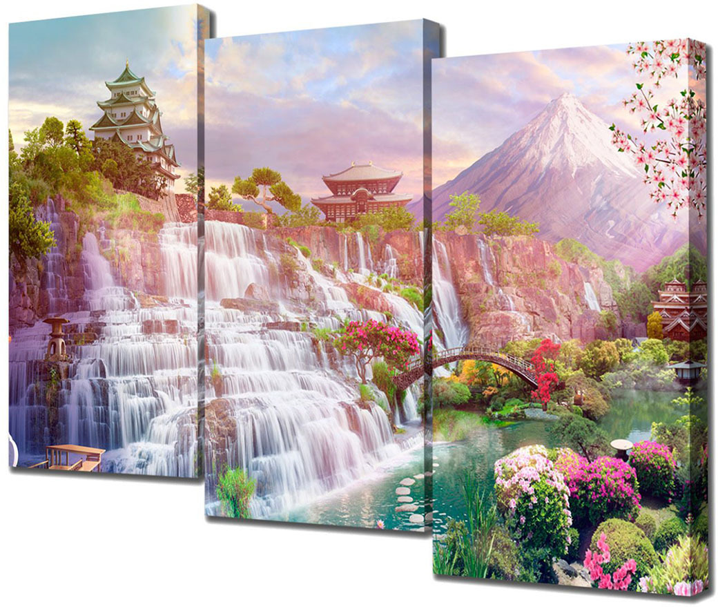 фото Картина Topposters Сказочный водопад, модульная, 1577243, 150 х 100 см