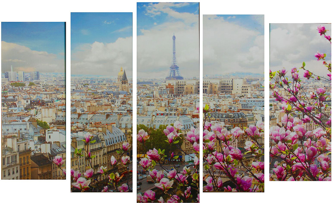 фото Картина Topposters Весна в Париже, модульная, 1801818, 125 х 80 см