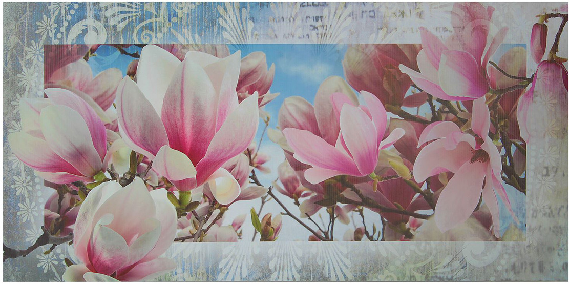 фото Картина Topposters Нежные цветы, холст, 2614649, 50 х 100 см