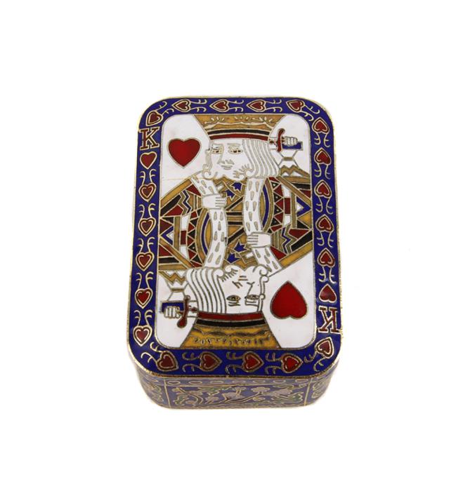Шкатулка Антик Хобби для игральных карт, белый, синий, красный, зеленый