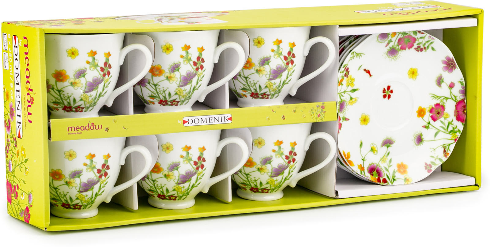 фото Чайный набор Domenik "Meadow", цвет: белый с рисунком, 12 предметов. DM9374