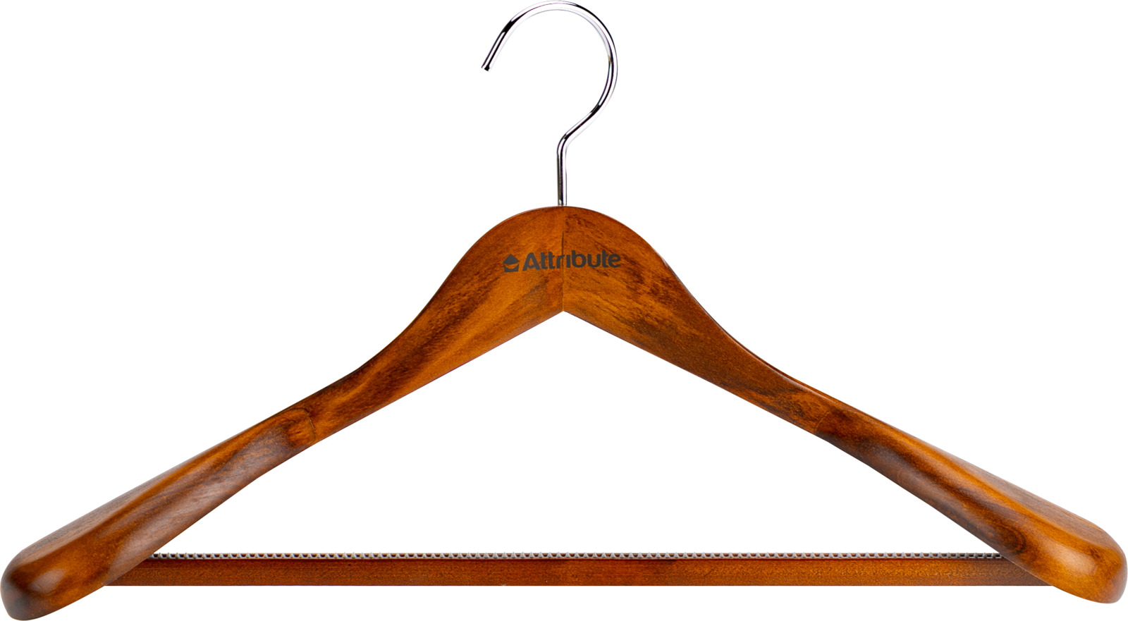 вешалка плечики для одежды plaston деревянная с прорезиненными плечами