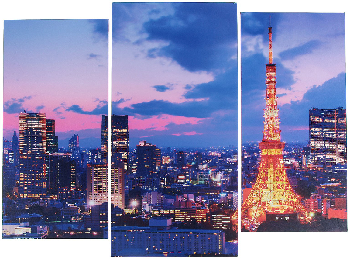 фото Картина Ночной Париж, модульная, 3981626, 60 х 80 см