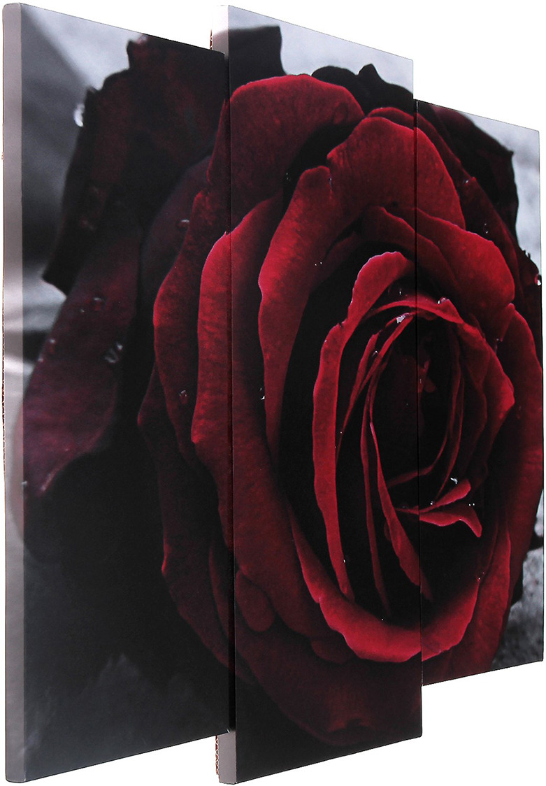 фото Картина Бутон алой розы, модульная, 3981635, 60 х 80 см