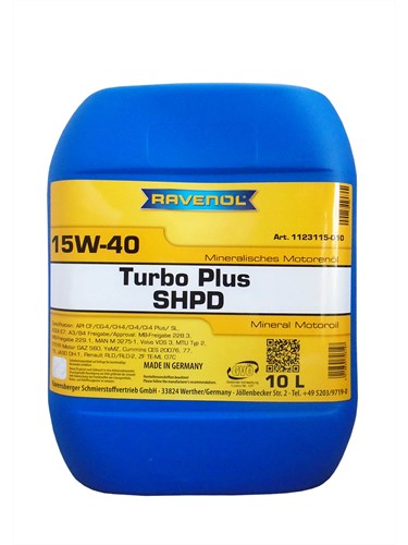 фото Моторное масло RAVENOL Turbo plus SHPD SAE 15W-40 (10л)