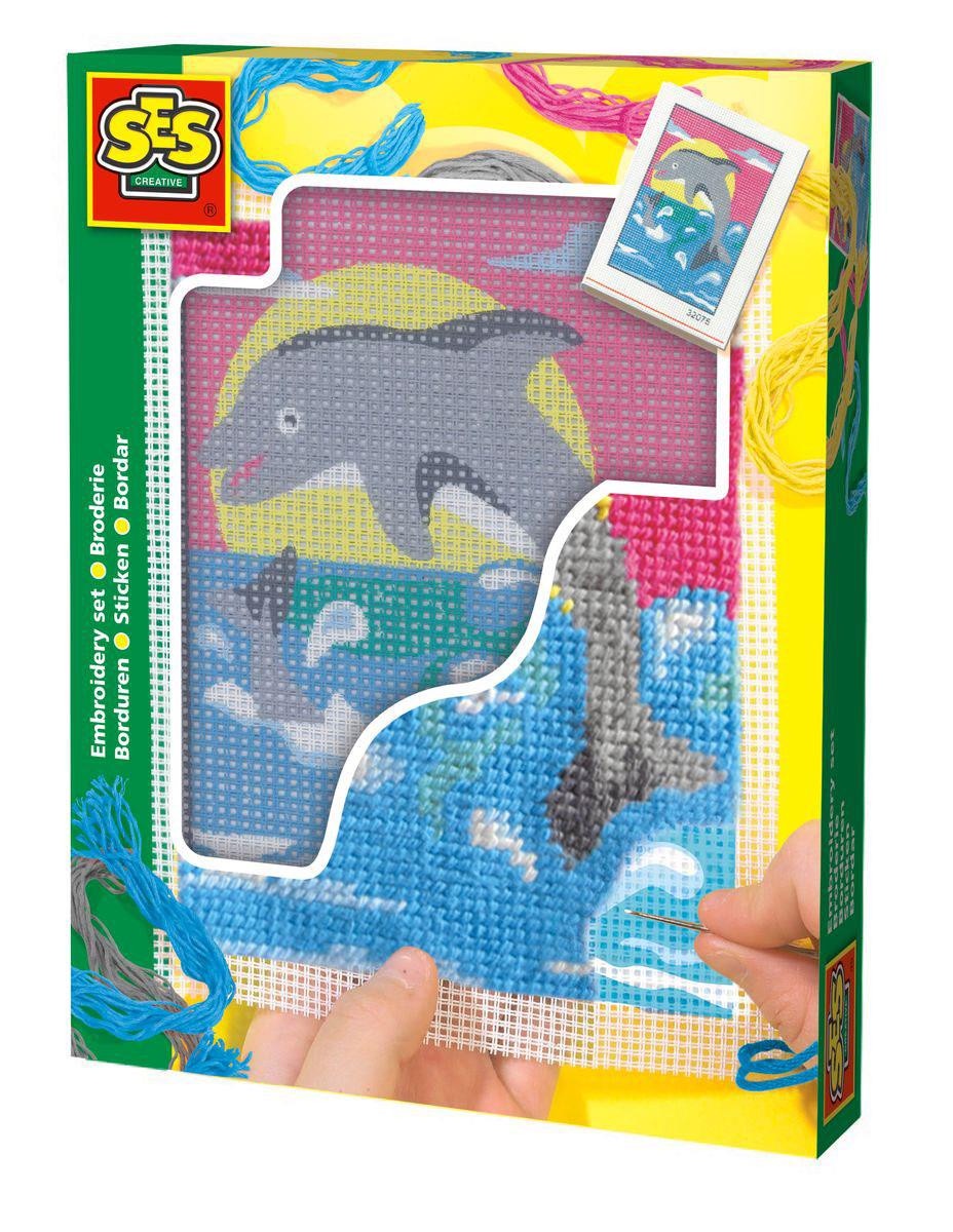 фото Развивающая игрушка SES creative Набор для вышивания "Дельфин" 00866