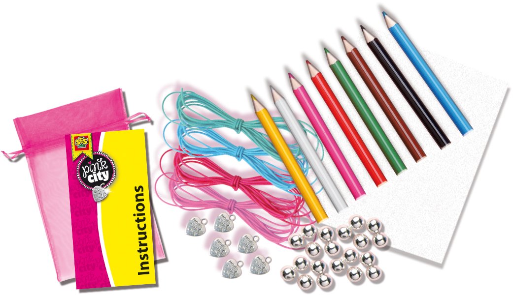 фото Развивающая игрушка SES creative Набор для плетения браслетов с шармиками Pink City 14332