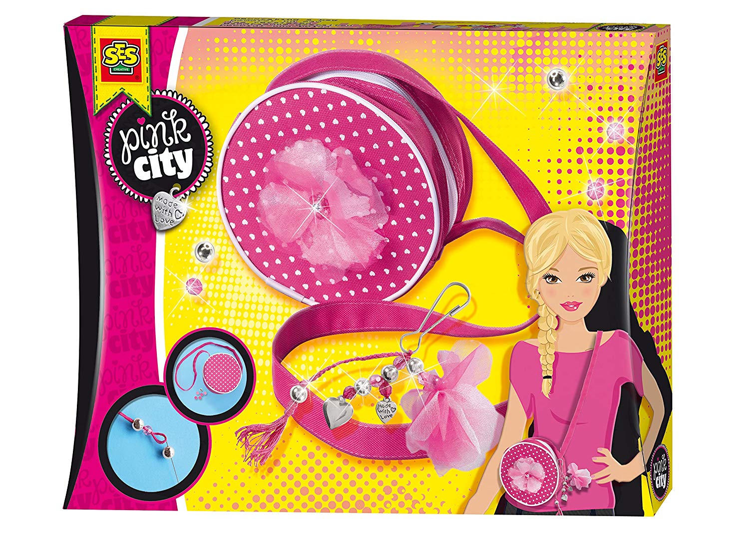 фото Развивающая игрушка SES creative Набор для декорирования сумочки Pink City 14342
