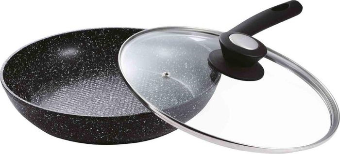 фото Сковорода Vissner, VS-7502-20, с мраморным покрытием, черный, диаметр 20 см