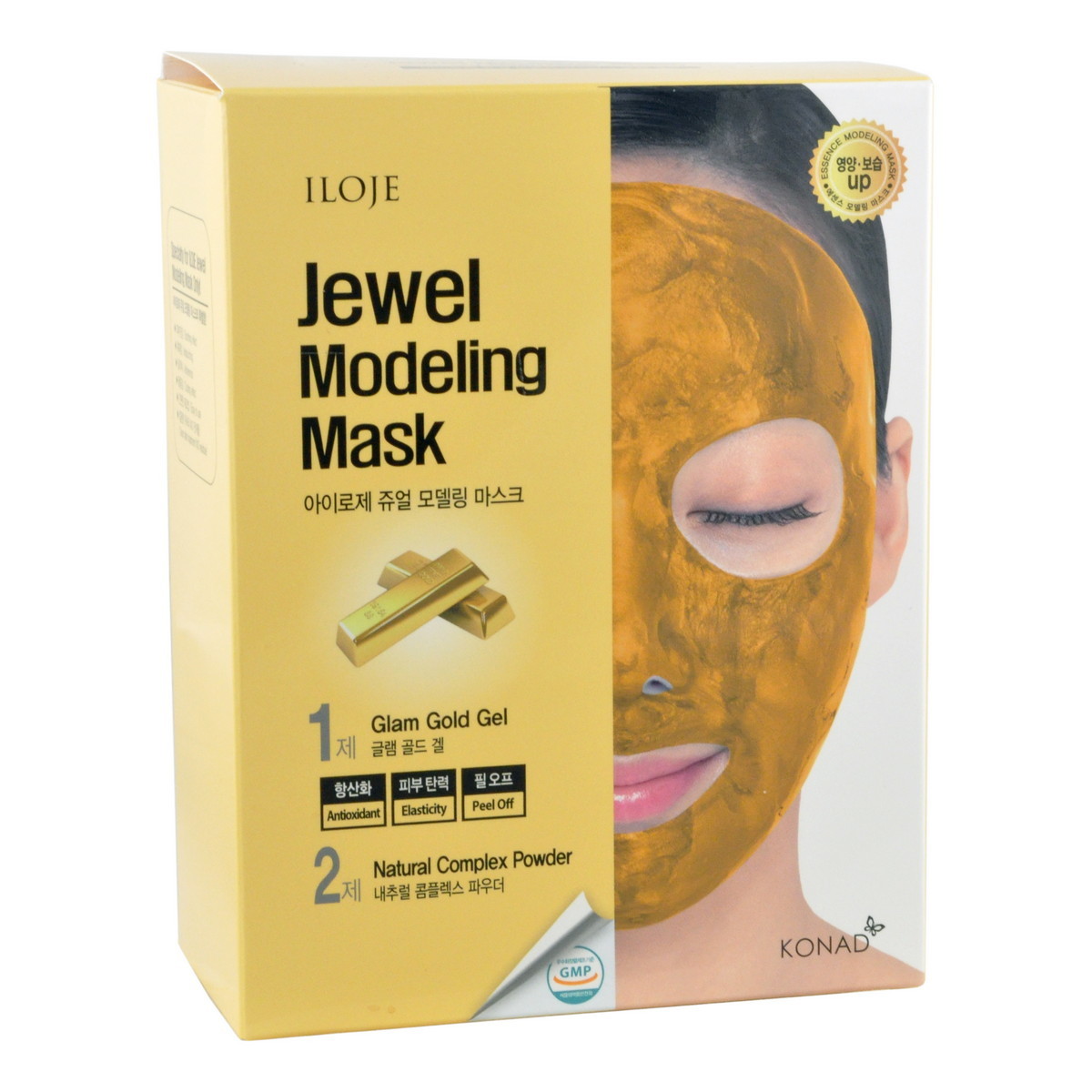 Маска косметическая Konad / Моделирующая маска для лица с частицами золота, арт. 726547, 50 g*5, 5 g*5