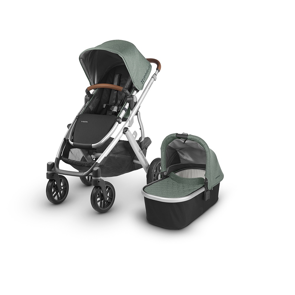 фото Коляска универсальная UPPAbaby Vista 2018 EMMETT (sage-army green malange) зеленый меланж