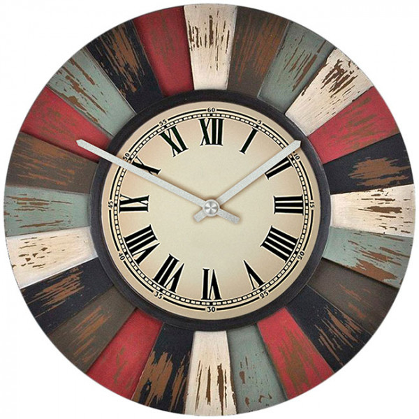 Настенные часы Kitch Clock 3001067, бежевый, белый, красный