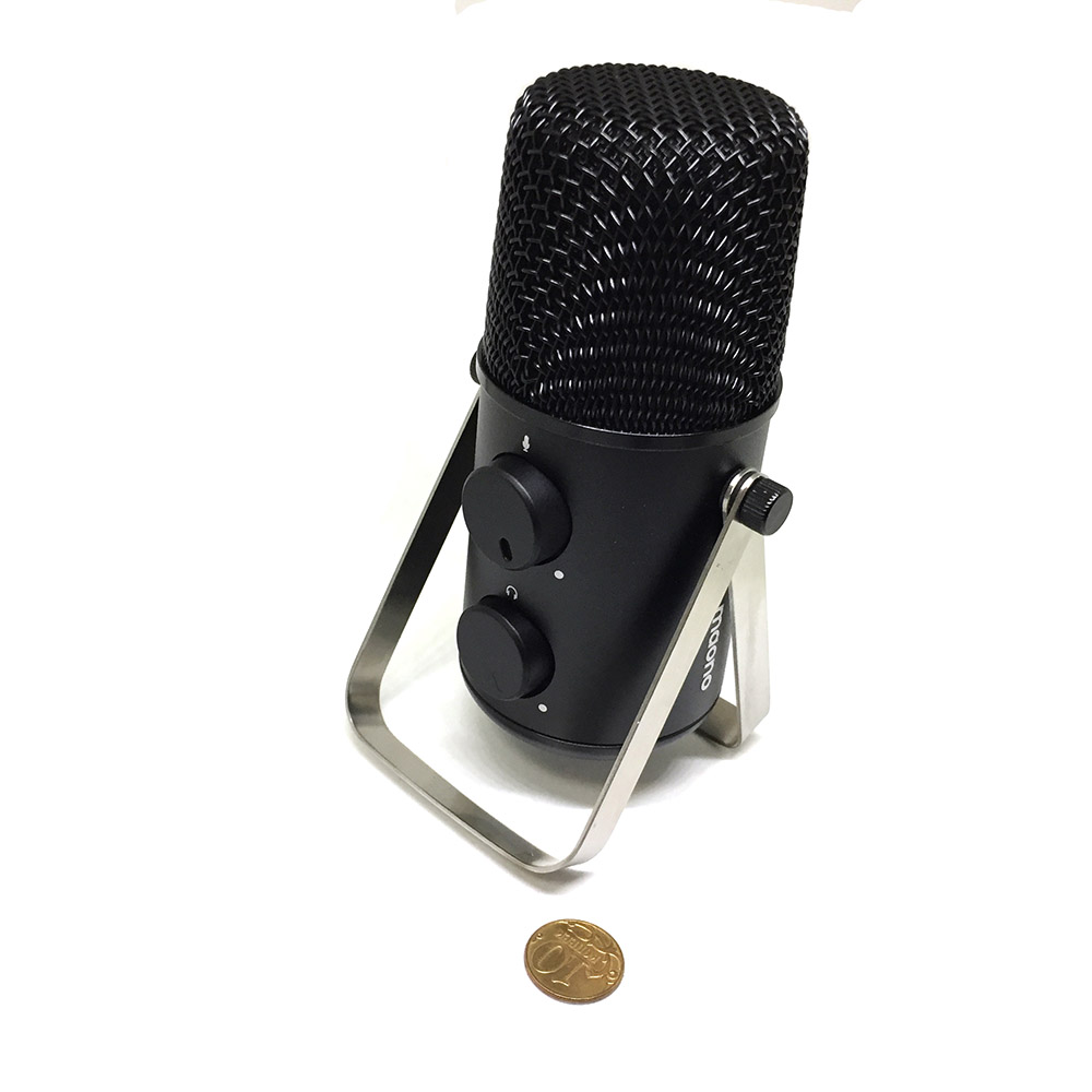 фото Микрофон MAONO AU-902L, USB (конденсаторный, кардиодной направленности, с выходом под наушники, регулировка Эхо и громкости), черный