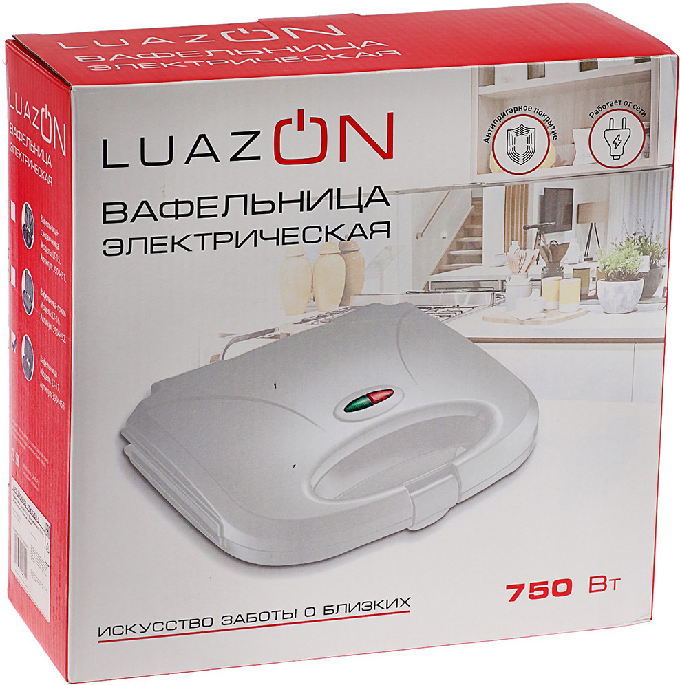 фото Вафельница Luazon Home LT-17 Венские вафли, белый