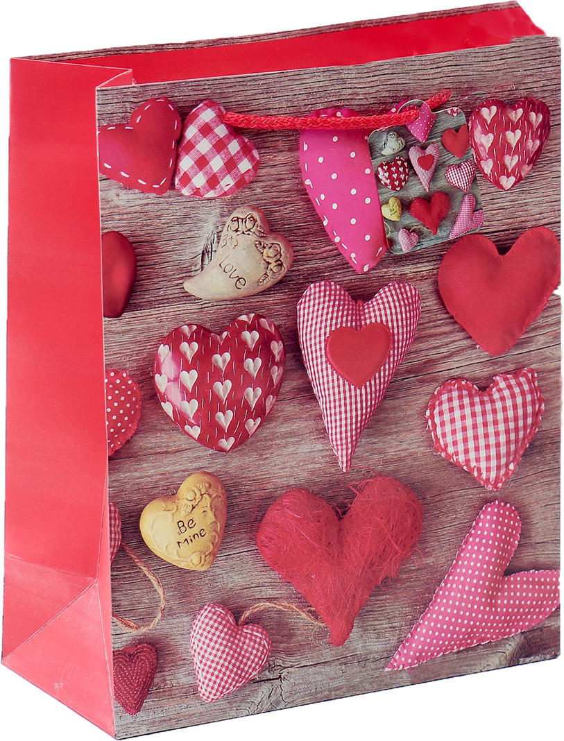фото Пакет подарочный "Разноцветные сердечки", люкс, ламинированный, 3796022, 32 х 42 х 11,5 см Иу жусима крафтс кампани лимитед
