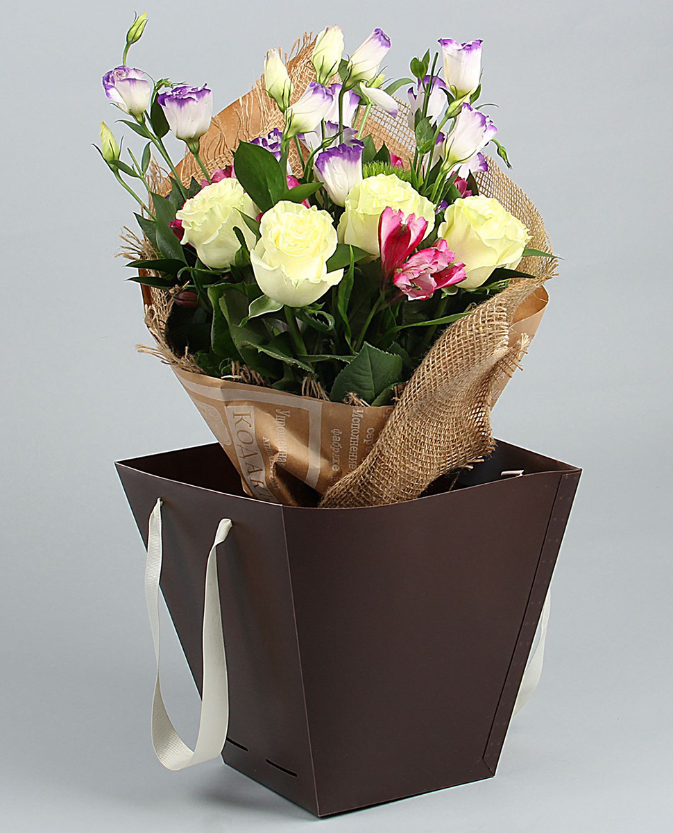 фото Переноска для цветов, 1558770, коричневый, 19 х 22 х 19 см Иу жусима крафтс кампани лимитед