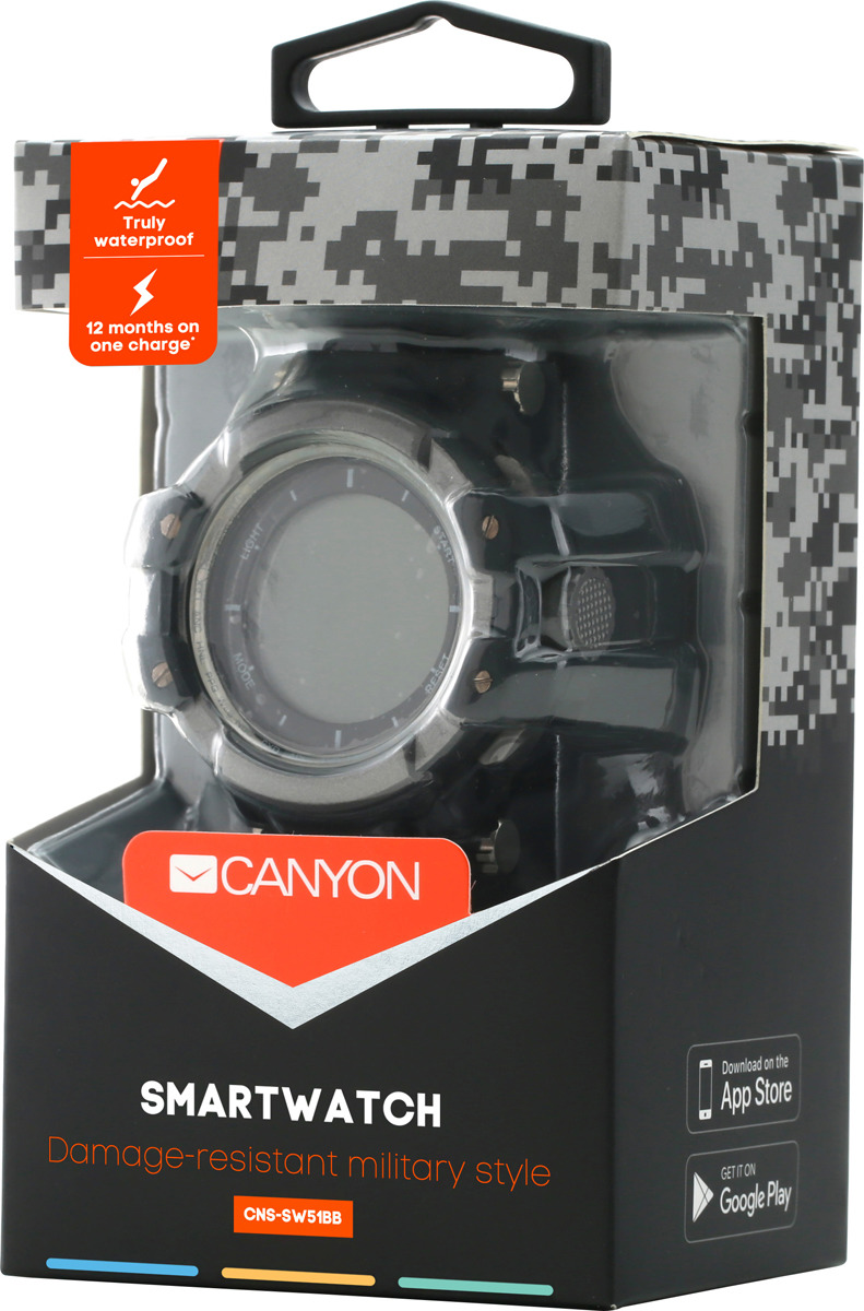 фото Умные часы Canyon CNS-SW51BB, черный, серый