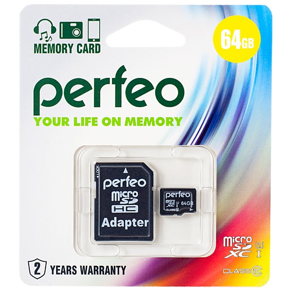 фото Карта памяти Perfeo microSDXC High-Capacity 64Gb, черный