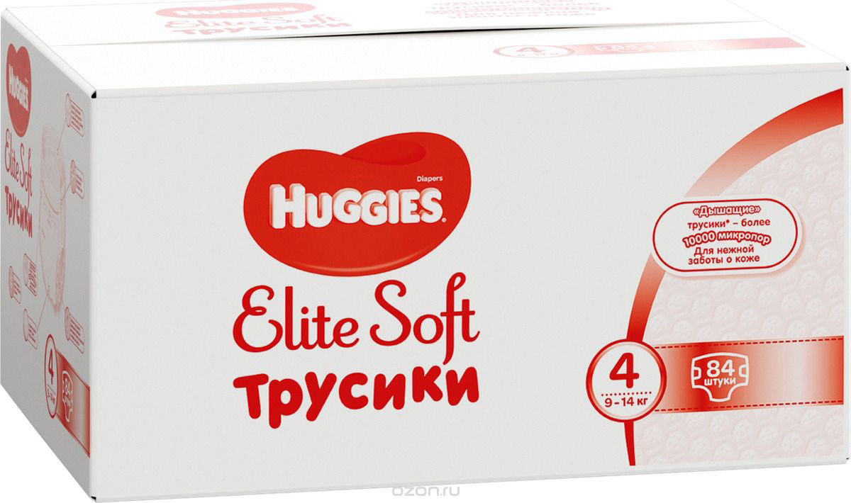 Huggies Подгузники-трусики Elite Soft 9-14 кг (размер 4) 84 шт