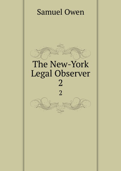 The New-York Legal Observer. 2