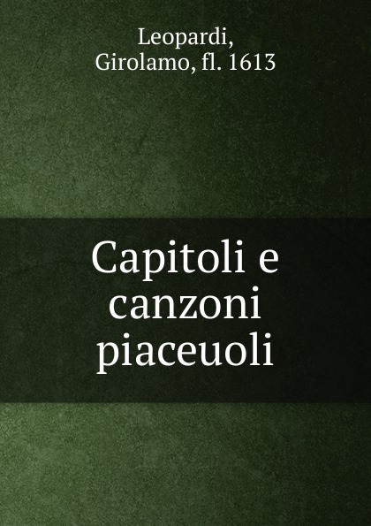 Capitoli e canzoni piaceuoli