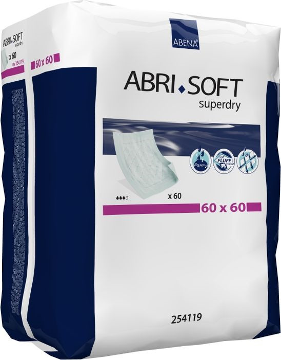 Пеленки впитывающие Abena Abri-Soft Superdry, 60 х 60 см, 1000 мл, 60 шт