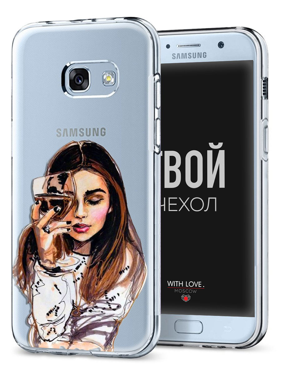 фото Чехол для сотового телефона With Love. Moscow Art Design "Девушка и вино" для Samsung Galaxy A5 (2017)